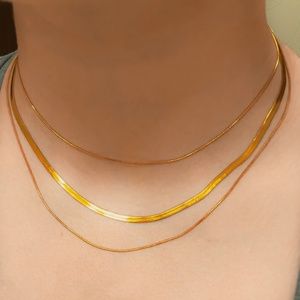 14K Three Chain Necklace Choker